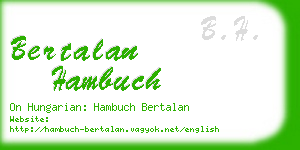 bertalan hambuch business card